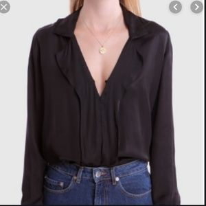 ROUJE BLACK VISCOSE BLOUSE